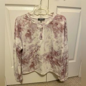 Missguided size 6 Excellent condition tie dye sweatshirt snap quarter style